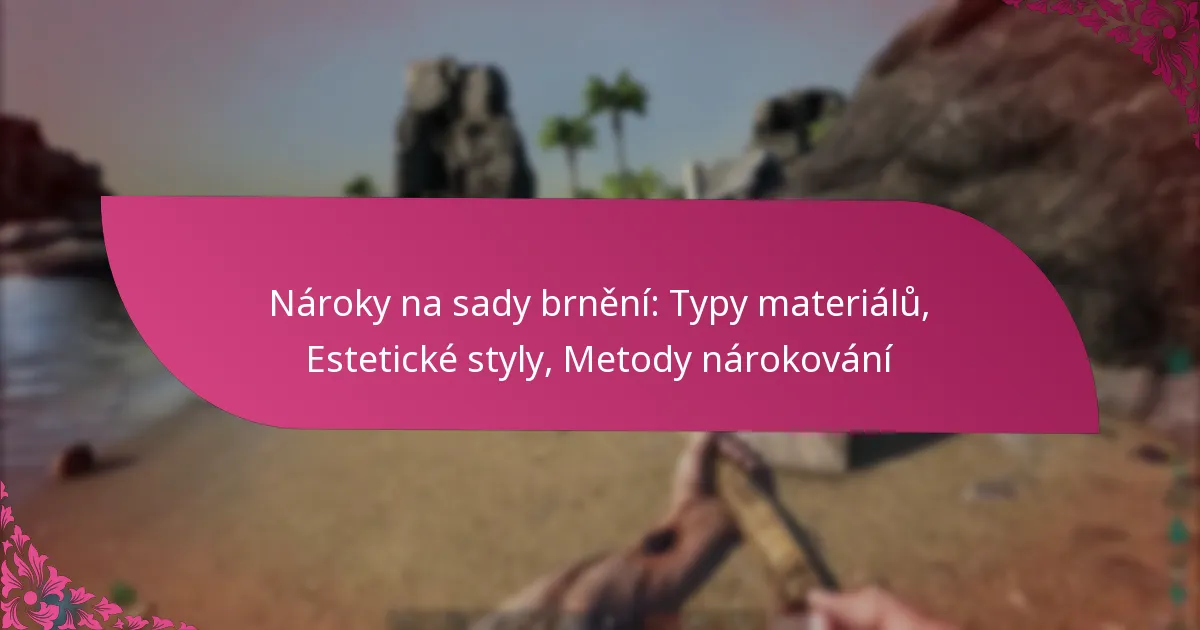 Nároky na sady brnění: Typy materiálů, Estetické styly, Metody nárokování