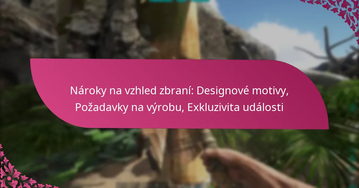 Nároky na vzhled zbraní: Designové motivy, Požadavky na výrobu, Exkluzivita události