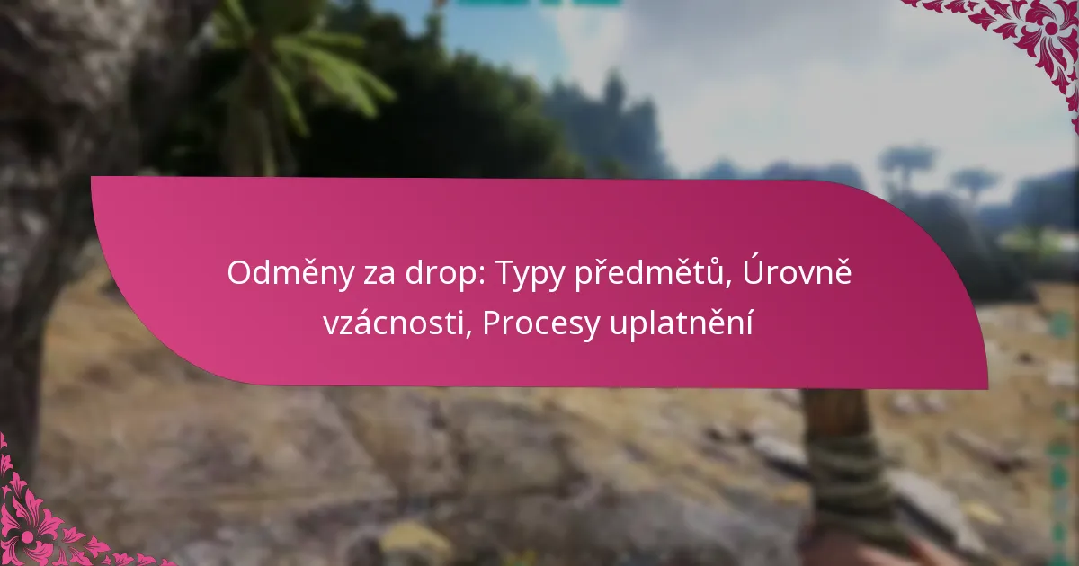 Odměny za drop: Typy předmětů, Úrovně vzácnosti, Procesy uplatnění