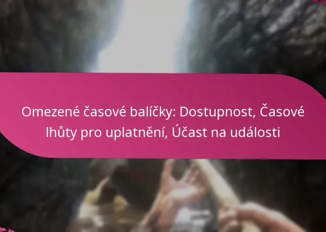 Omezené časové balíčky: Dostupnost, Časové lhůty pro uplatnění, Účast na události