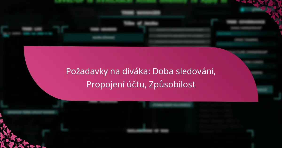 Požadavky na diváka: Doba sledování, Propojení účtu, Způsobilost