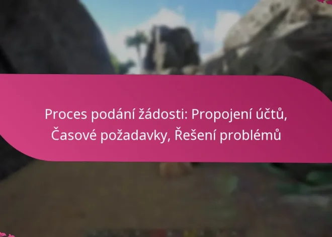 Proces podání žádosti: Propojení účtů, Časové požadavky, Řešení problémů
