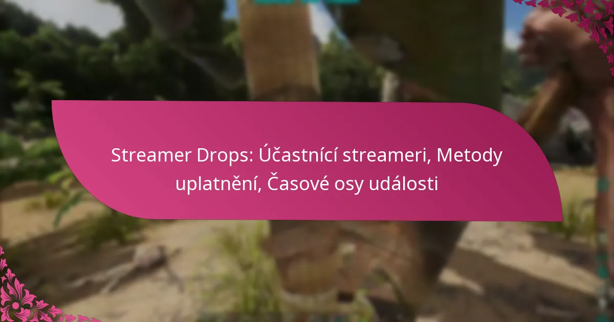 Streamer Drops: Účastnící streameri, Metody uplatnění, Časové osy události
