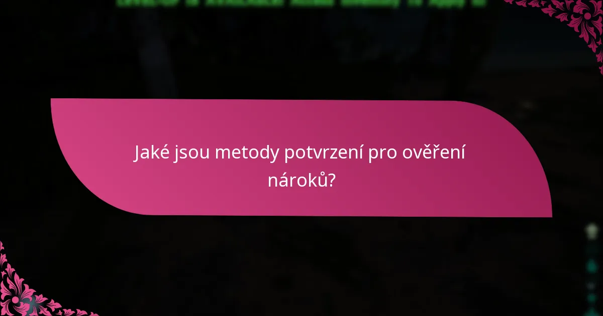 Kde mohu najít podporu pro problémy s ověřováním nároků?