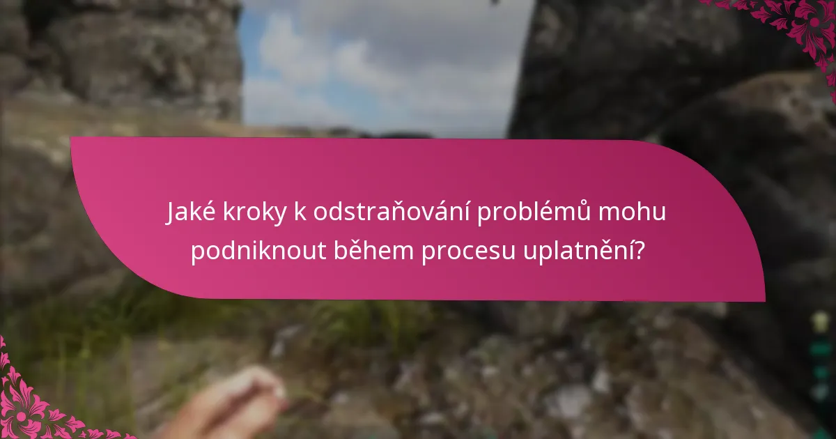 Jaká jsou potenciální rizika v procesu uplatnění?
